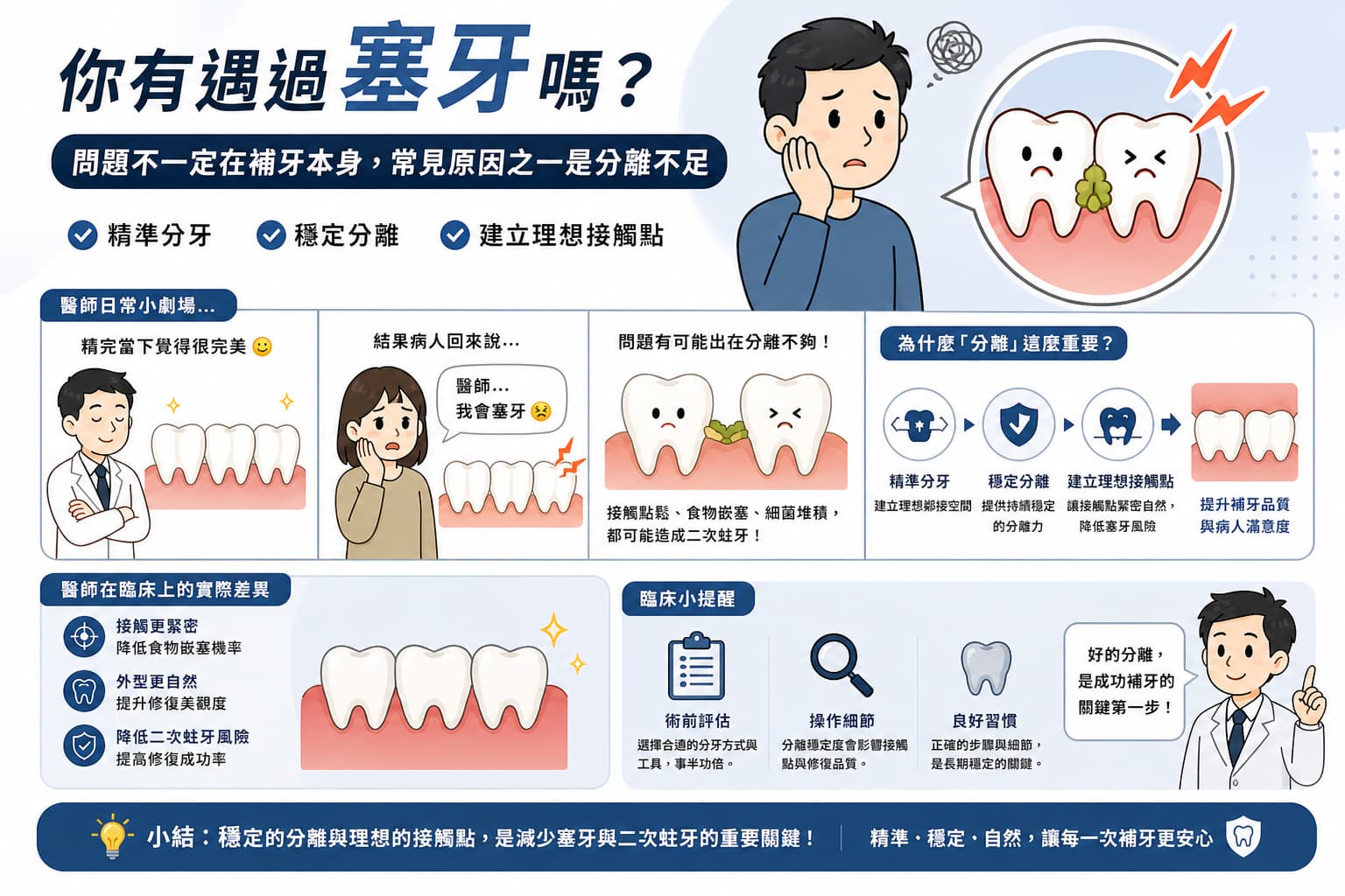 塞牙臨床影響示意